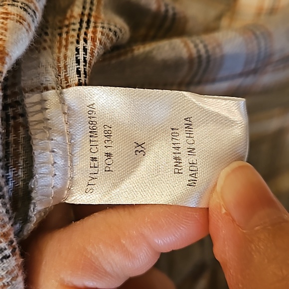 143 Story by line up Gray, orange, and black Plaid button down shirt 3x - Picture 7 of 10